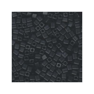 Miyuki cube 4 mm, matte opaque black, approx. 20 gr 