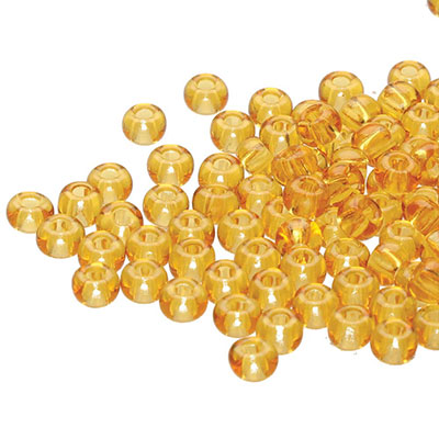 6/0 Preciosa Rocailles Perlen, Rund (ca. 4 mm), Farbe: Topaz, Röhrchen mit ca. 20 Gramm 