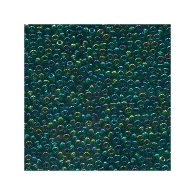 6/0 Preciosa Rocailles Perlen, Rund (ca. 4 mm), Farbe: Green Transparent AB, Röhrchen mit ca. 20 Gramm 