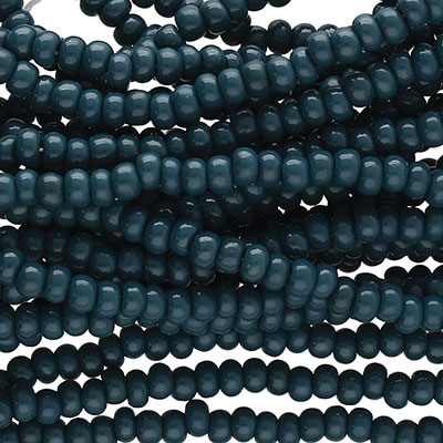 6/0 Preciosa Rocailles Perlen, Rund (ca. 4 mm), Farbe: Opaque Dark Jade, Röhrchen mit ca. 20 Gramm 