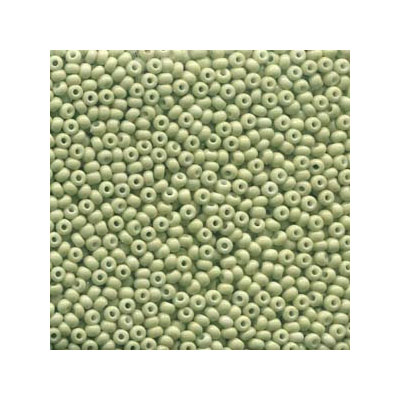 8/0 Preciosa Rocailles Perlen, Rund (ca. 3 mm), Farbe: Light Olive Sol Gel, Röhrchen mit ca. 22 Gramm 
