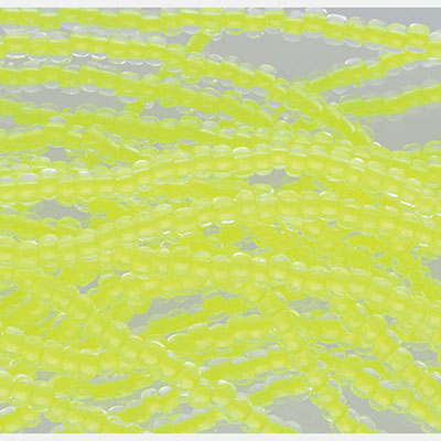 8/0 Preciosa Rocailles Perlen, Rund (ca. 3 mm), Farbe: Crystal/Neon Yellow Lined, Röhrchen mit ca. 22 Gramm 
