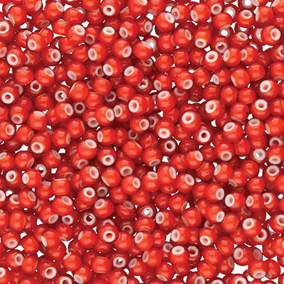 8/0 Preciosa Rocailles Perlen, Rund (ca. 3 mm), Farbe: Cornelian Red, Röhrchen mit ca. 22 Gramm 