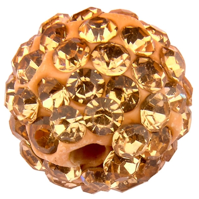 Shamballa Perle, Kugel, Durchmesser 10 mm, Farbe: Light Peach, Lochdurchmesser: 1,5 mm 