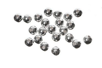 Metal beads ball 5 mm, 22 pieces, silver coloured 