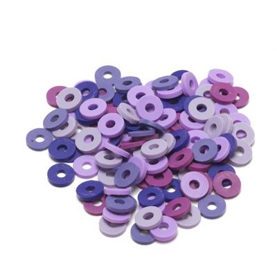 Katsuki beads mix, diameter 6 mm, colour: Purple magic, approx. 100 pcs. 