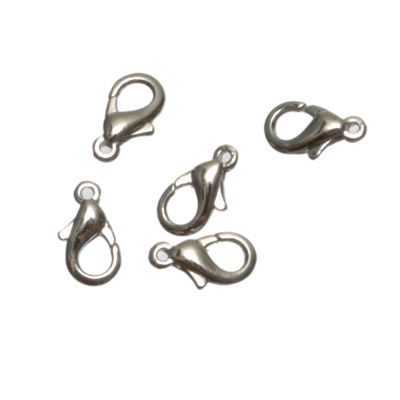 Carabiner 10 mm, silver-coloured, 5 pieces 