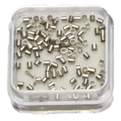 100 squeeze tubes, size 1.5 x 1.5 mm, silver-coloured 