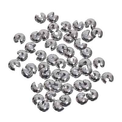 Laminating beads, 6 mm, silver-coloured, 50 pcs. 