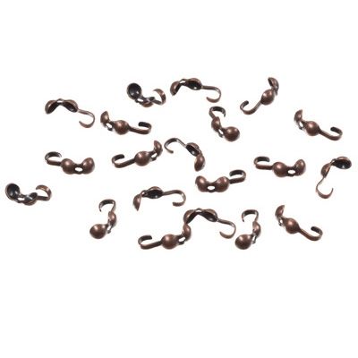 20 squeeze spheres with threaded hole, antique copper-coloured 