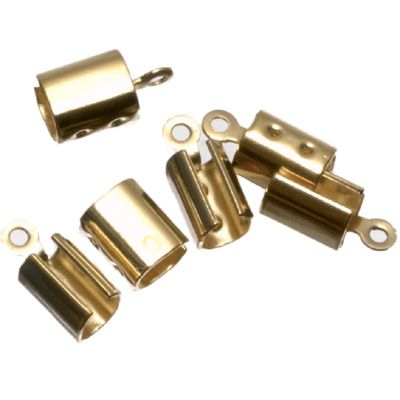 6 end caps for ribbons up to 4 mm, gold-coloured 