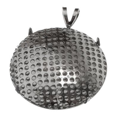 Pendant with sieve plate, 30 mm, 1 piece, silver-coloured 