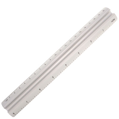 Ruler, aluminium, length 20 cm 
