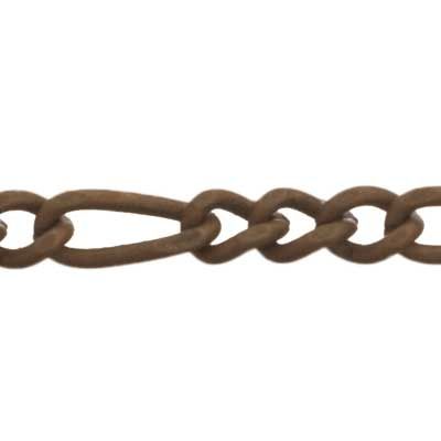 Link chain / metal chain, fine link, 1 m, antique copper-coloured 