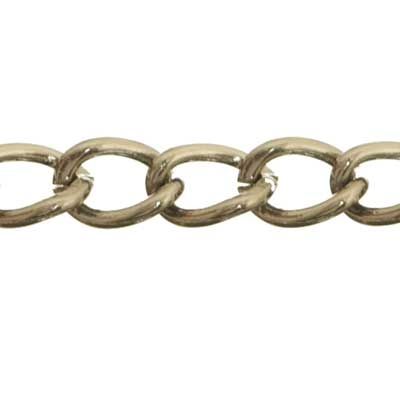 Link chain / metal chain, coarse link, 1 m, silver-coloured 