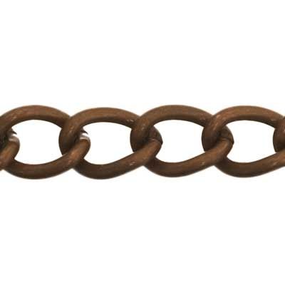 Link chain / metal chain, coarse link, 1 m, antique copper-coloured 