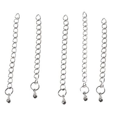 5 extension chains, silver coloured 