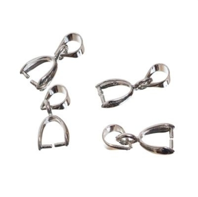 Necklace loop, medium, silver-coloured, 4 pcs. 