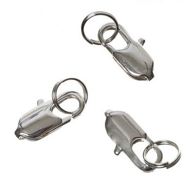 Carabiner, approx. 16 x 6 mm, silver-coloured, 3 pieces 