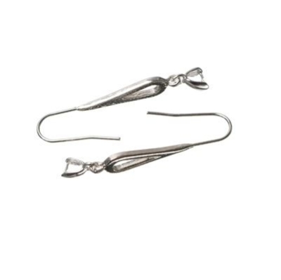 Earrings, silver-coloured, length approx. 40 mm, 1 pair 