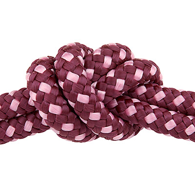 Sail rope, diameter 10 mm, length 1 m, wine-red-pink mix 