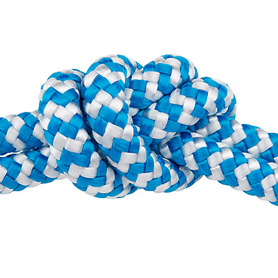 Corde à voile, diamètre 10 mm, longueur 1 m, bleu-blanc-mixte 