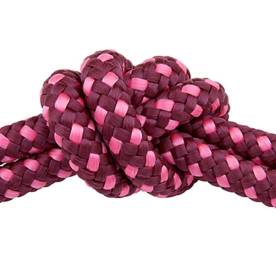Sail rope, diameter 10 mm, length 1 m, wine-red-pink 