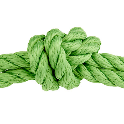 Twisted sail rope, diameter 10 mm, length 1 m, green 