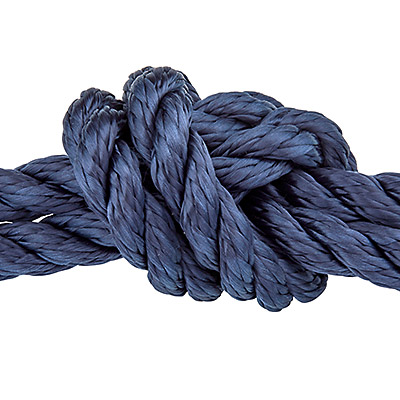 Twisted sail rope, diameter 10 mm, length 1 m, dark blue 