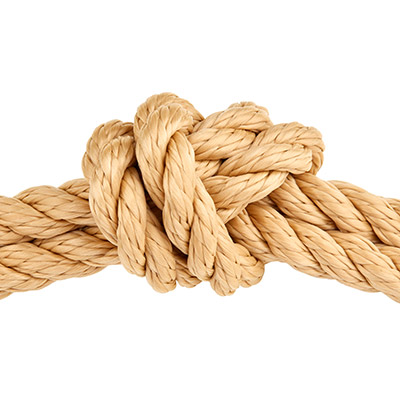 Twisted sail rope, diameter 10 mm, length 1 m, natural 