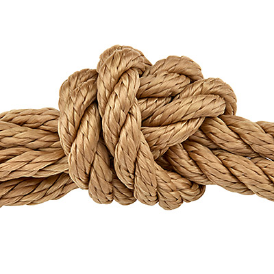 Twisted sail rope, diameter 10 mm, length 1 m, beige 