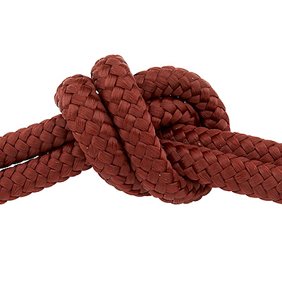 Corde à voile, diamètre 6 mm, longueur 1 m, rouge-brun 