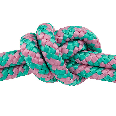 Sail rope, diameter approx. 4.5 -5 mm, length 1 m, pink-mint mix 