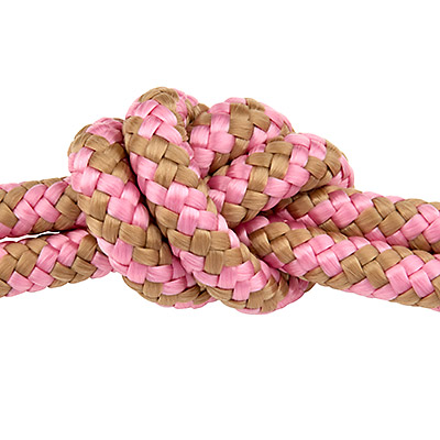Sail rope, diameter approx. 4.5 -5 mm, length 1 m, pink-beige mix 