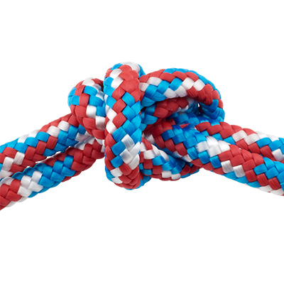 Sail rope, diameter approx. 5 mm, length 1 m, blue-red-white mix 
