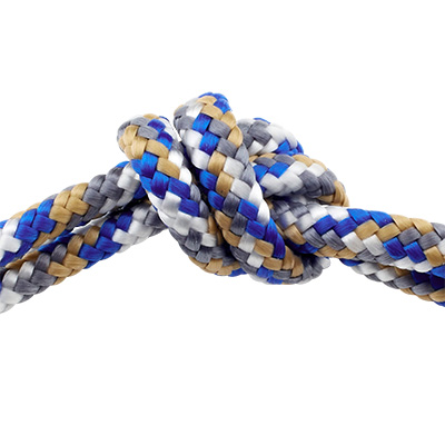 Sail rope, diameter approx. 5 mm, length 1 m, blue-brown-white mix 