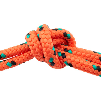 Sail rope, diameter approx. 5 mm, length 1 m, orange-green mix 