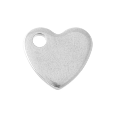 Stainless steel pendant, heart, 9.5 x 10 mm 