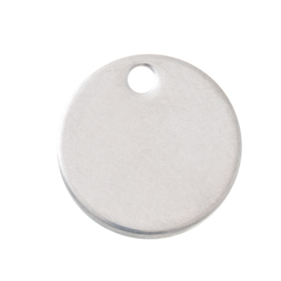 Pendentif en acier inoxydable, rond, diamètre 10 mm, argenté 