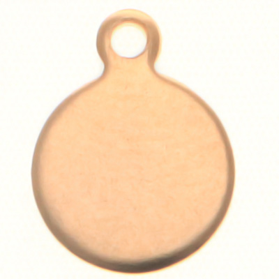 Stainless steel pendant, round, diameter 8 mm, gold-coloured 