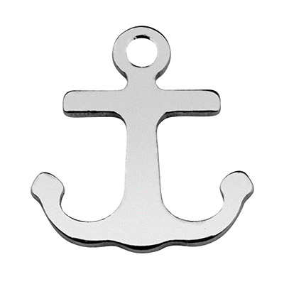Stainless steel pendant anchor, 12 x 11 mm, silver coloured 