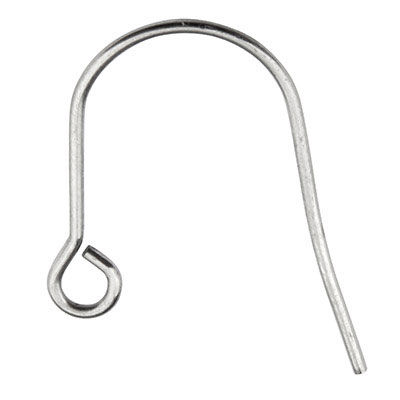Stainless steel ear hook, 22 mm, loop: 2 mm, plug: 0.7 mm 