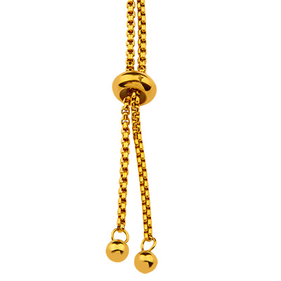 Bracelet réglable en acier inoxydable avec 2 oeillets, adapté aux connecteurs de bracelets, doré 