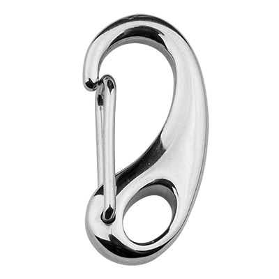 Stainless steel carabiner silver-coloured, 25.5 x 12.5 mm 