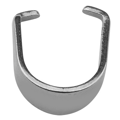 Stainless steel necklace loop/pendant holder, silver-coloured, 8 x 7 x 4 mm, pin: 1 mm 