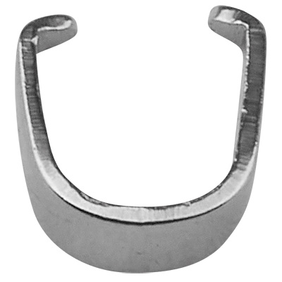 Stainless steel necklace loop/pendant holder, silver-coloured, 5.5 x 5.5 x 2 mm, pin: 1 mm 