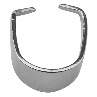 Roestvrijstalen halskettinglus/pendelhouder, zilverkleurig, 10 x 8,5 x 5 mm 
