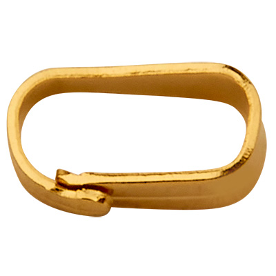 Stainless steel necklace loop/pendant holder, gold-coloured, 6 x 3 x 2.2 mm, 5.5 x 2.5 mm inner diameter 