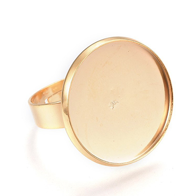 Stainless steel finger ring adjustable with adhesive surface 20 mm, gold-coloured, size 8 (18 mm) 