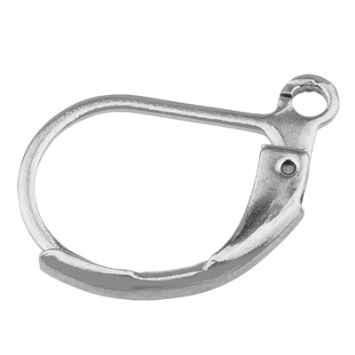 Stainless steel hoop earring, silver-coloured, 10 x 15 mm 